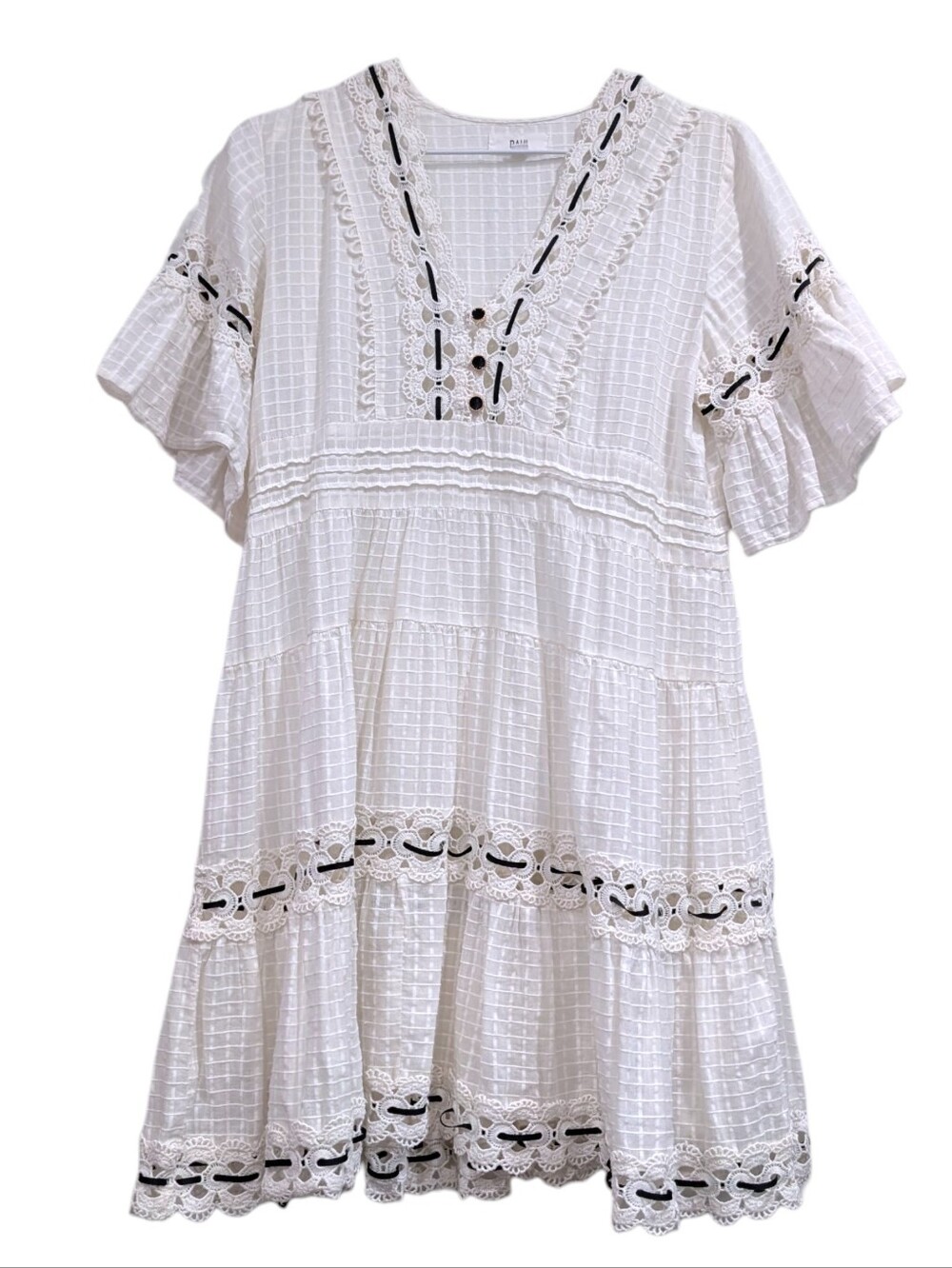 Rahi Eyelet Embroidered cotton Boho Dress Xs